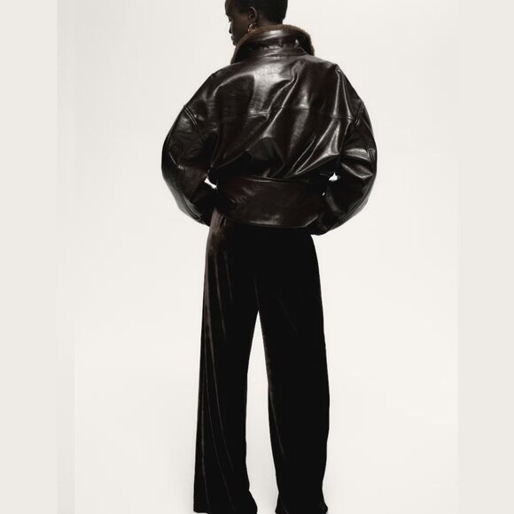 H&M Dark Brown Velour Velvet Pants, XS - Picture 5 of 5